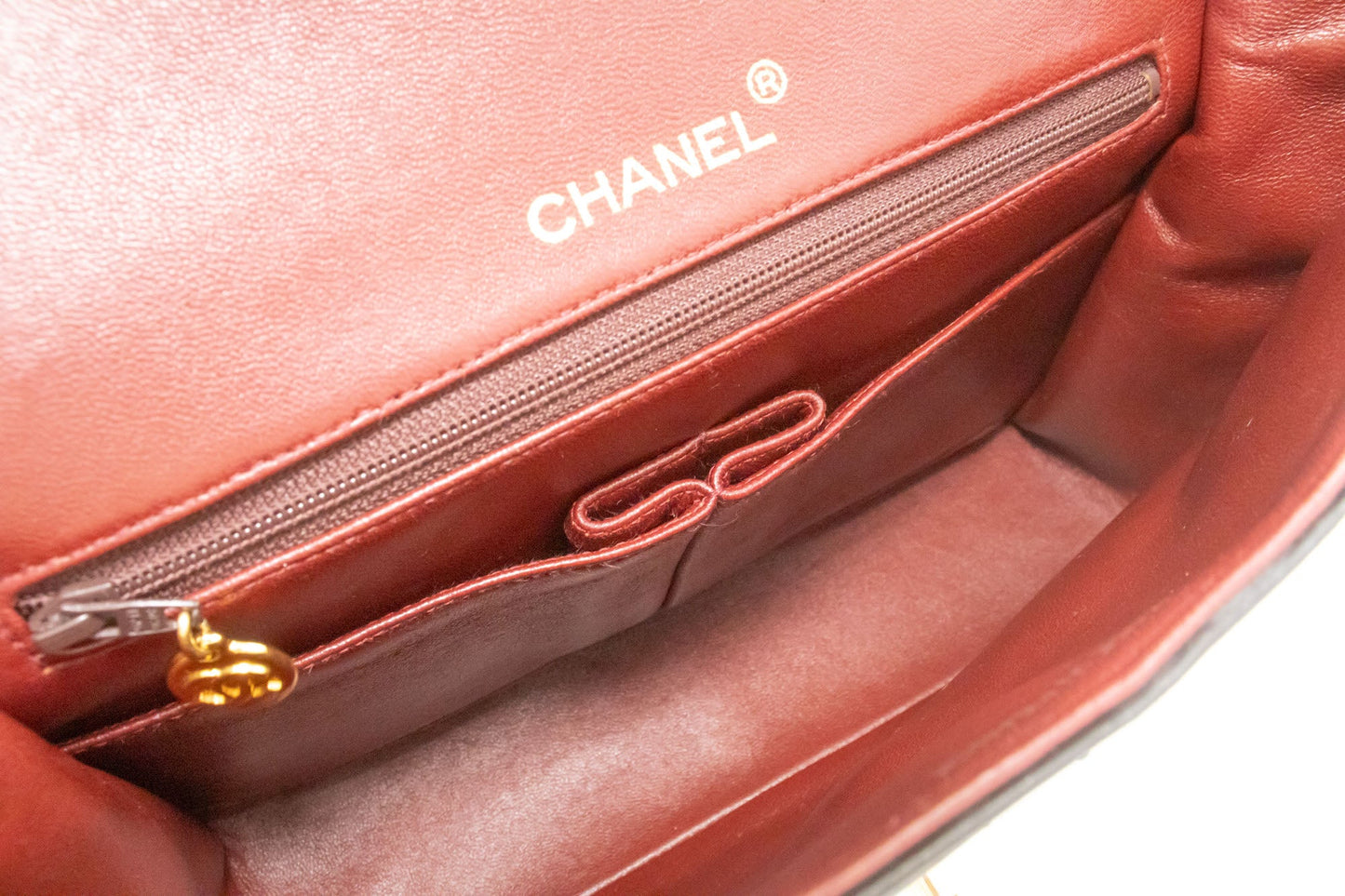 Second hand Chanel Vintage Classic Double Flap Square Lambskin Leather Matelassè Shoulder Bag Black - Tabita Bags