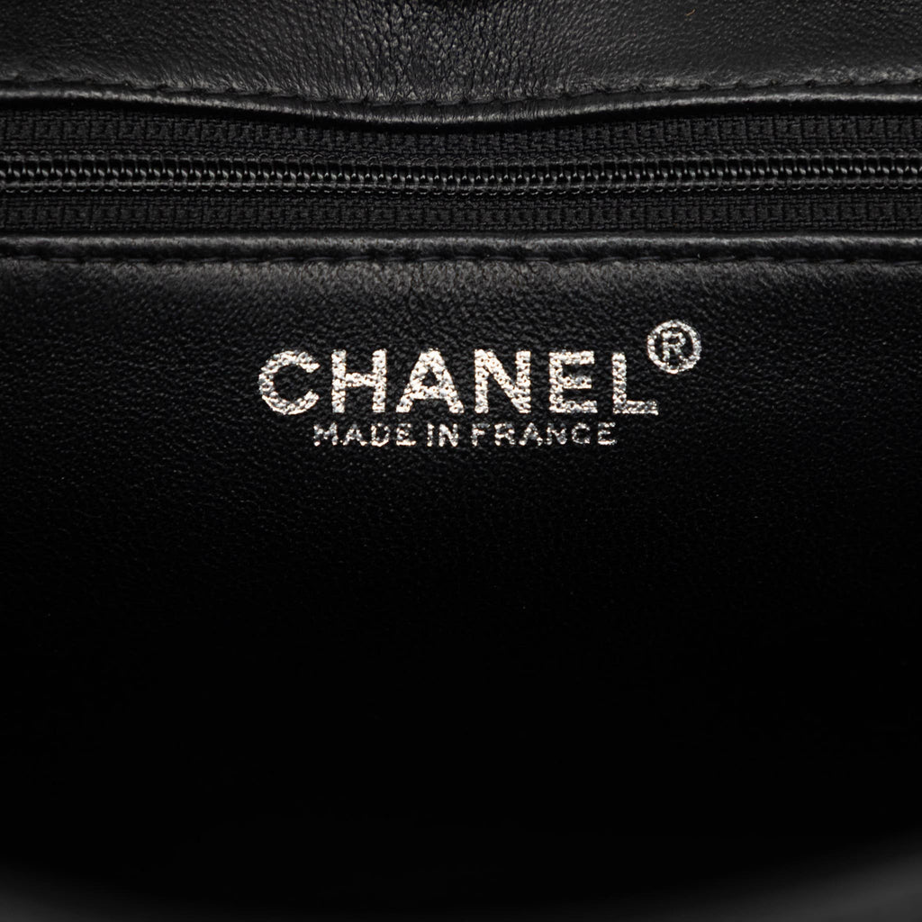 Second hand Chanel Vintage Medallion Caviar Leather Quilted Tote Handbag Black - Tabita Bags