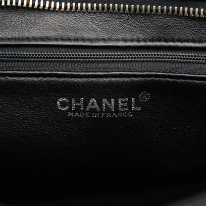 Second hand Chanel Vintage Medallion Caviar Leather Quilted Tote Handbag Black - Tabita Bags