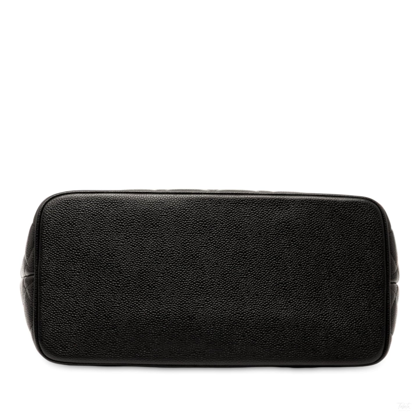 Second hand Chanel Vintage Medallion Caviar Leather Quilted Tote Handbag Black - Tabita Bags