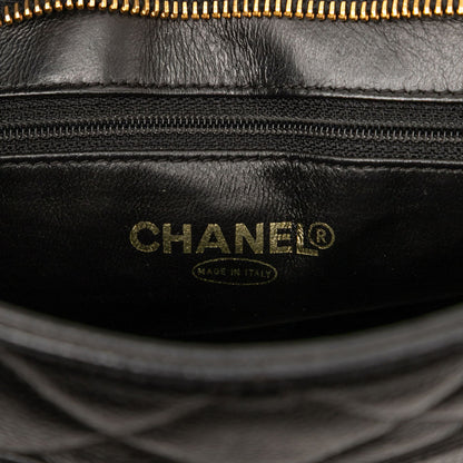 Second hand Chanel Vintage Medallion Caviar Leather Quilted Tote Handbag Black - Tabita Bags