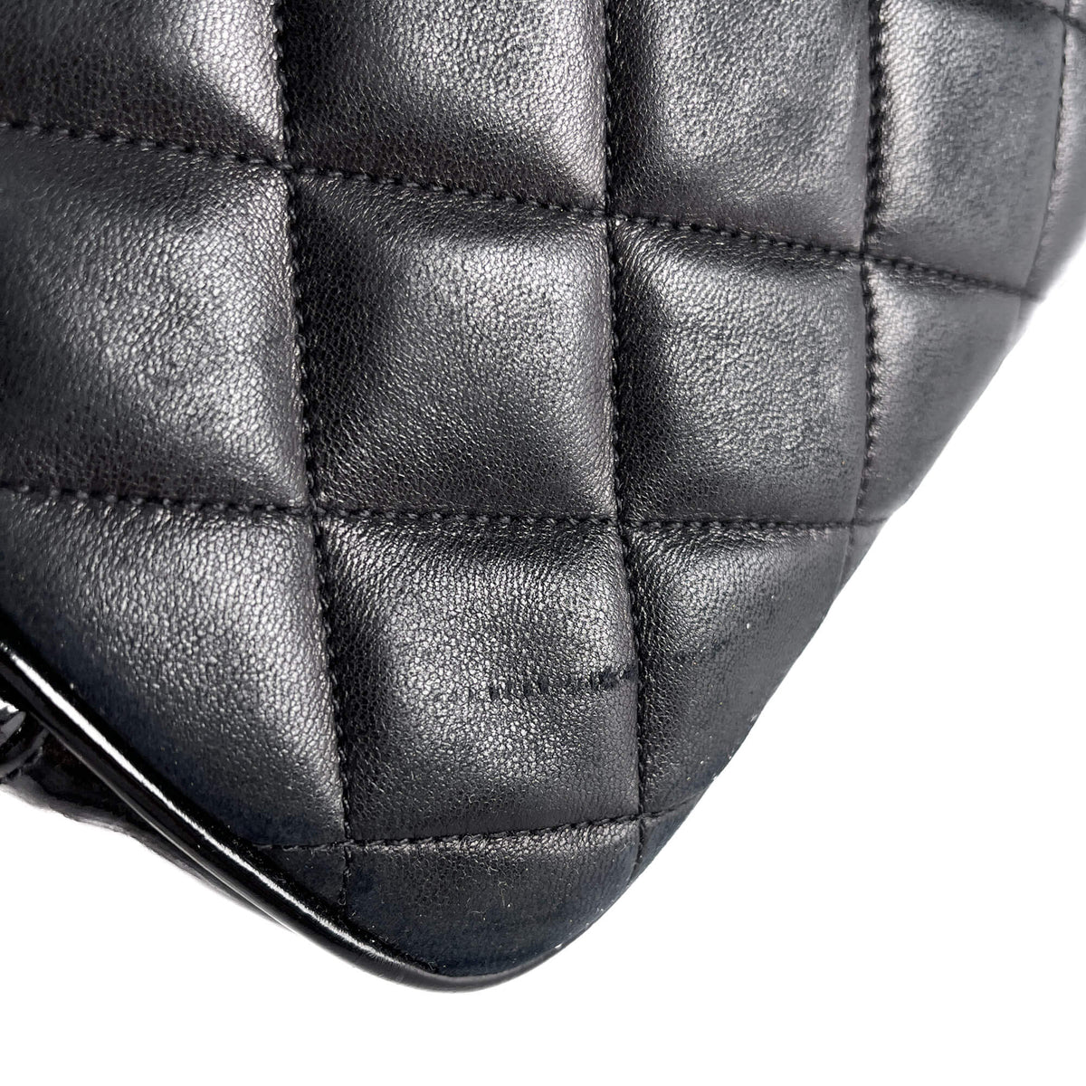 Second hand Chanel Vintage Shoulder Quilted Lambskin Trunk Handbag Black - Tabita Bags