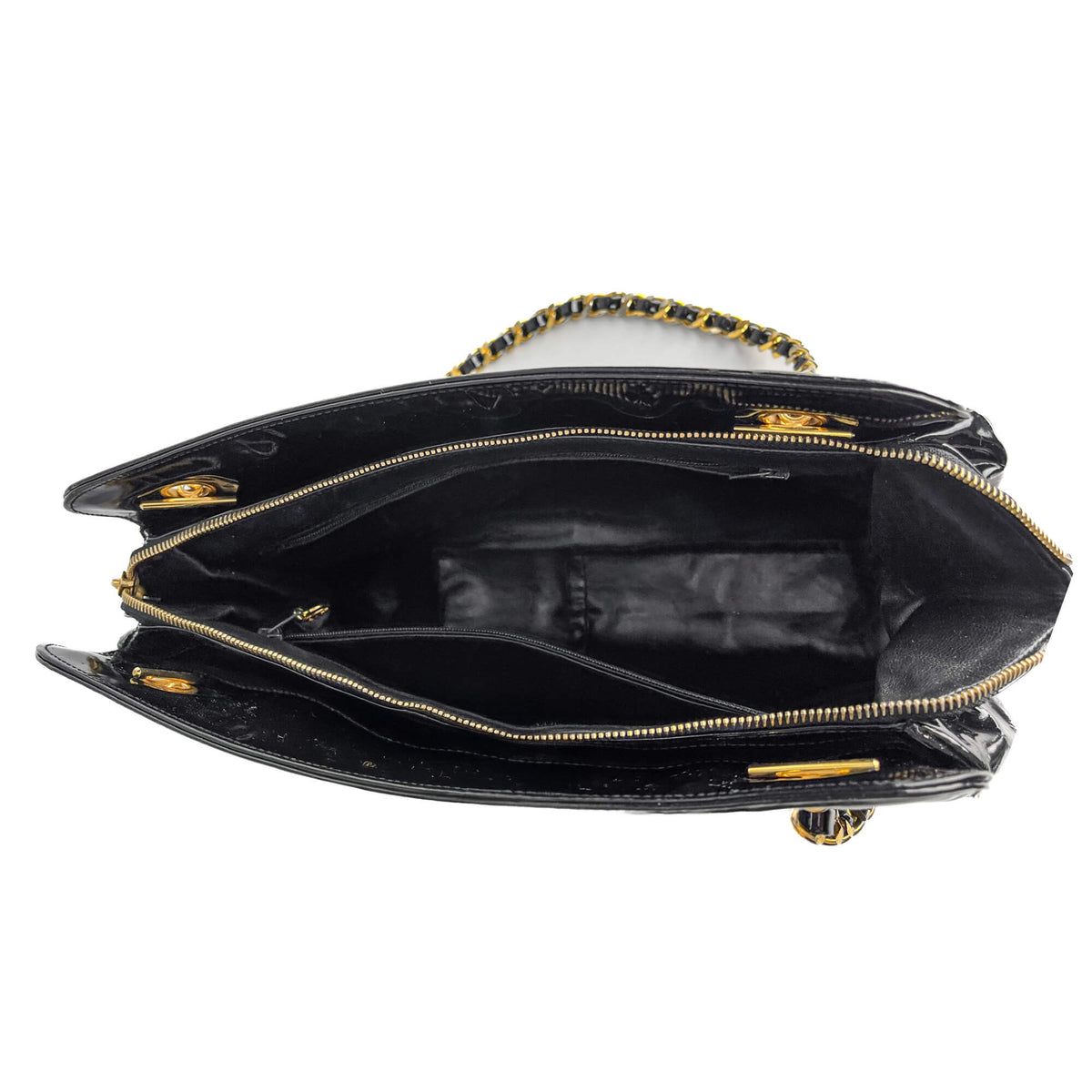 Second hand Chanel Vintage Shoulder Quilted Lambskin Trunk Handbag Black - Tabita Bags