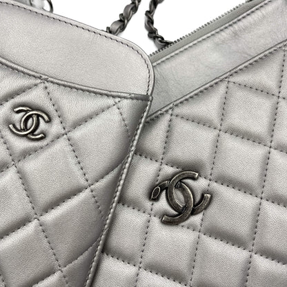 Second hand Chanel Wallet on Chain Crossbody Quilted Leather Metallic - Tabita Bags