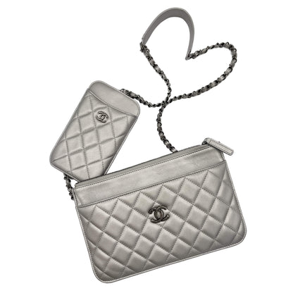 Second hand Chanel Wallet on Chain Crossbody Quilted Leather Metallic - Tabita Bags