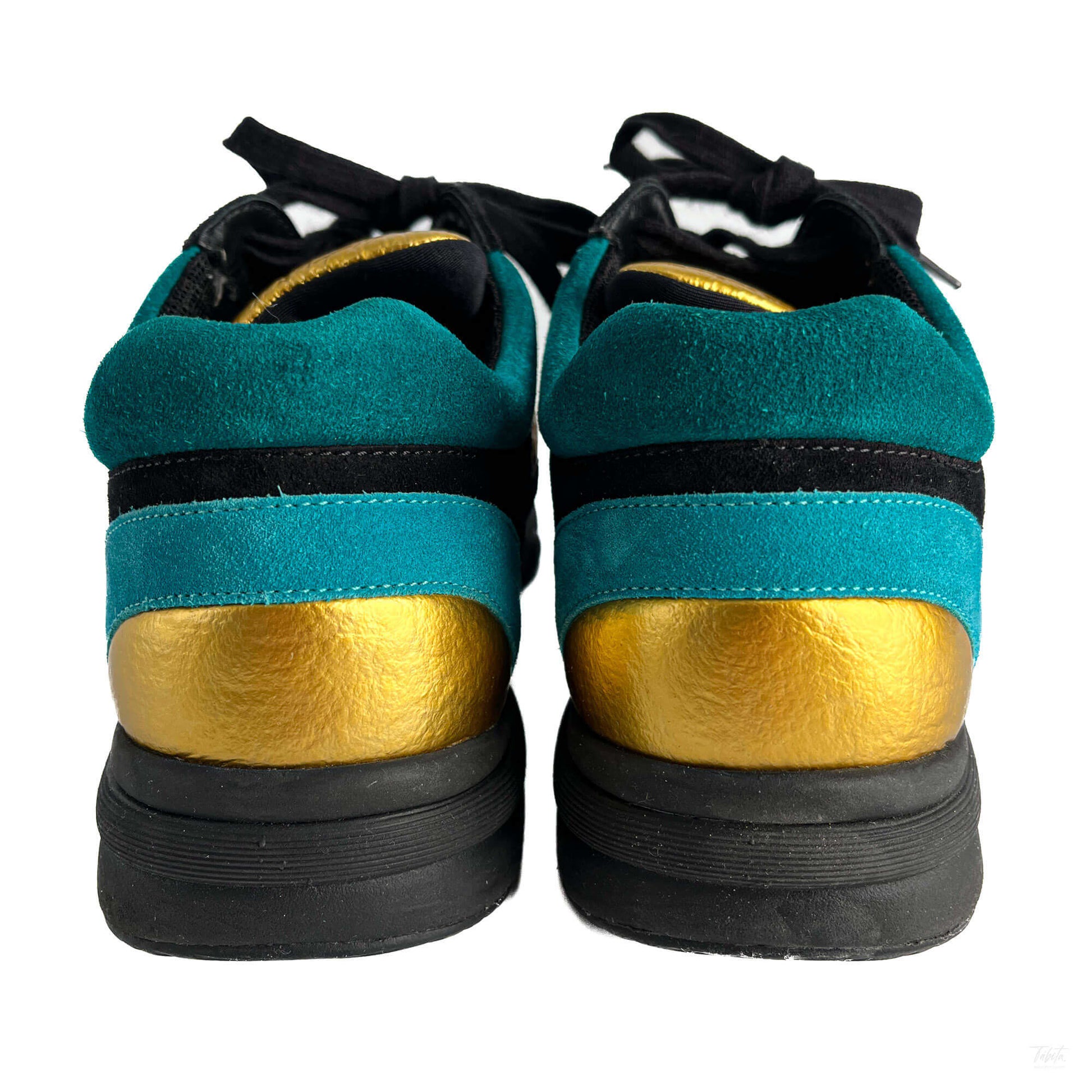 Second hand Chanel Wmns Suede Sneakers 38 Turquoise & Gold - Tabita Bags