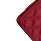 Second hand Chanel WOC Camellia Quilted Caviar Leather Flap Bag Red - Tabita Bags