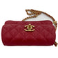 Second hand Chanel WOC Camellia Quilted Caviar Leather Flap Bag Red - Tabita Bags