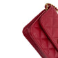 Second hand Chanel WOC Camellia Quilted Caviar Leather Flap Bag Red - Tabita Bags