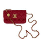 Second hand Chanel WOC Camellia Quilted Caviar Leather Flap Bag Red - Tabita Bags