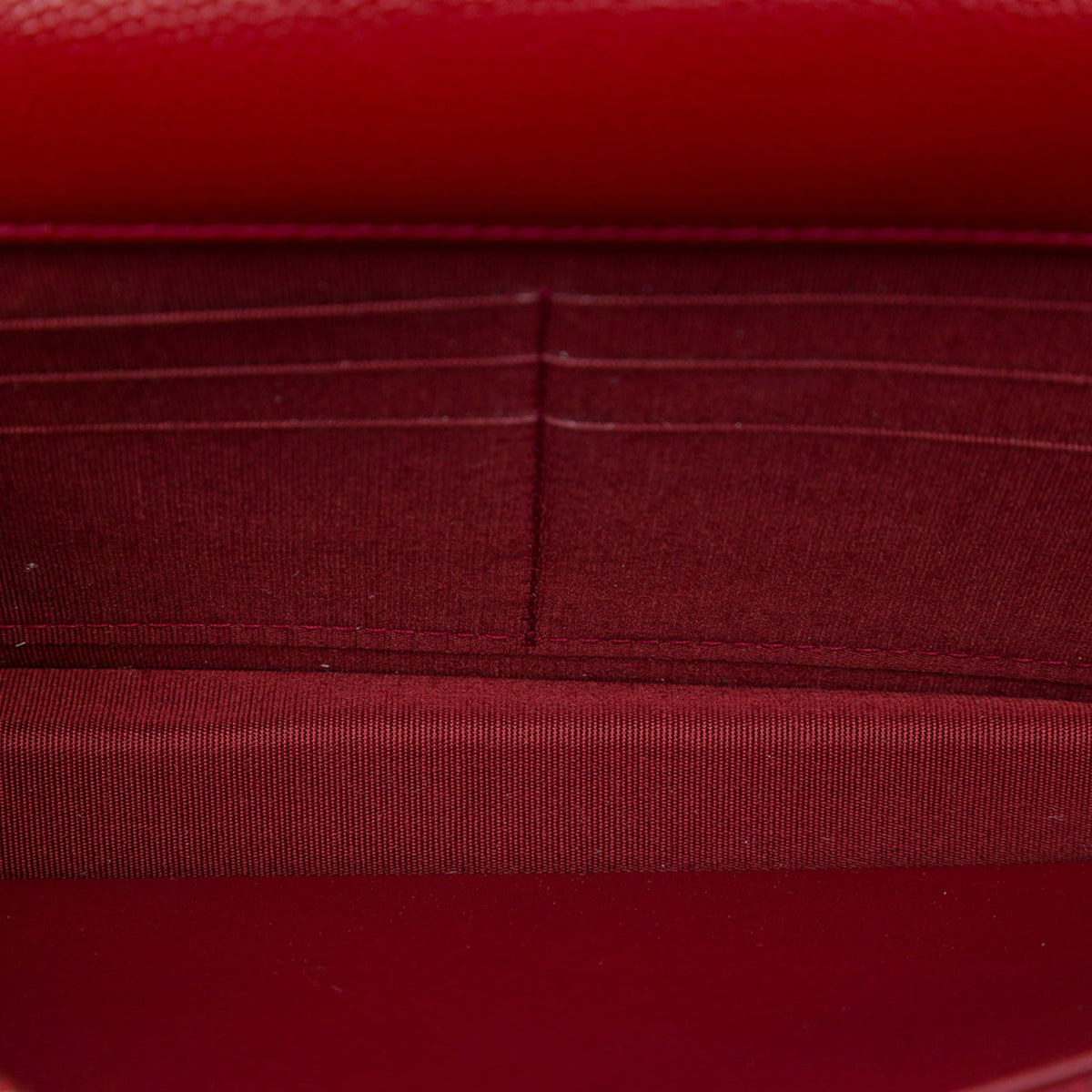 Second hand Chanel WOC Caviar Leather Golden Class Quilted Flap Crossbody Red - Tabita Bags