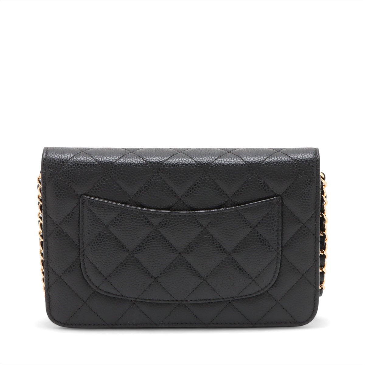 Second hand Chanel WOC Caviar Leather Quilted Flap Crossbody Black - Tabita Bags