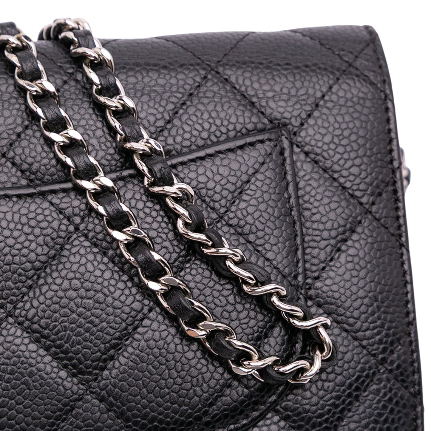 Second hand Chanel WOC Caviar Leather Quilted Flap Crossbody Black - Tabita Bags