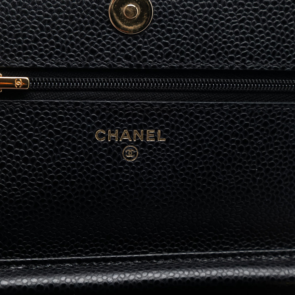 Second hand Chanel WOC Caviar Leather Quilted Flap Crossbody Black - Tabita Bags