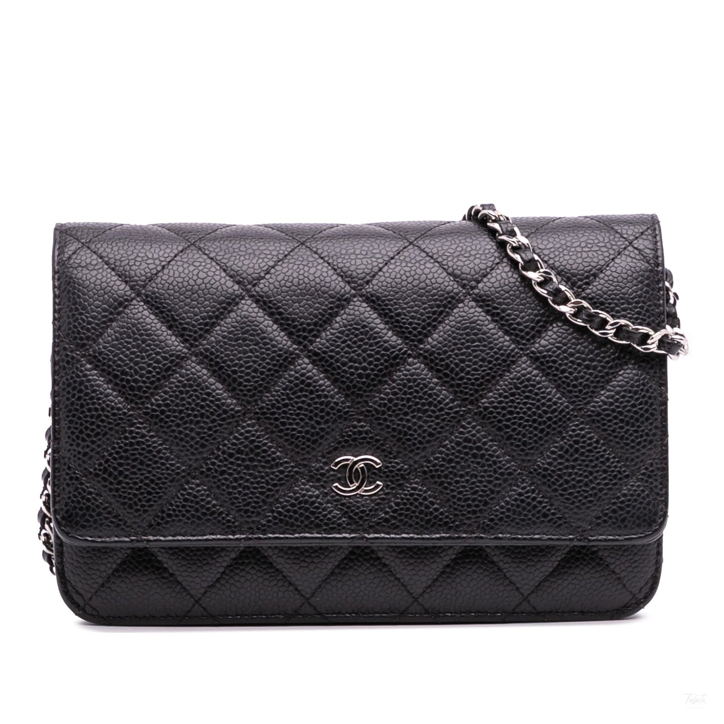 Second hand Chanel WOC Caviar Leather Quilted Flap Crossbody Black - Tabita Bags