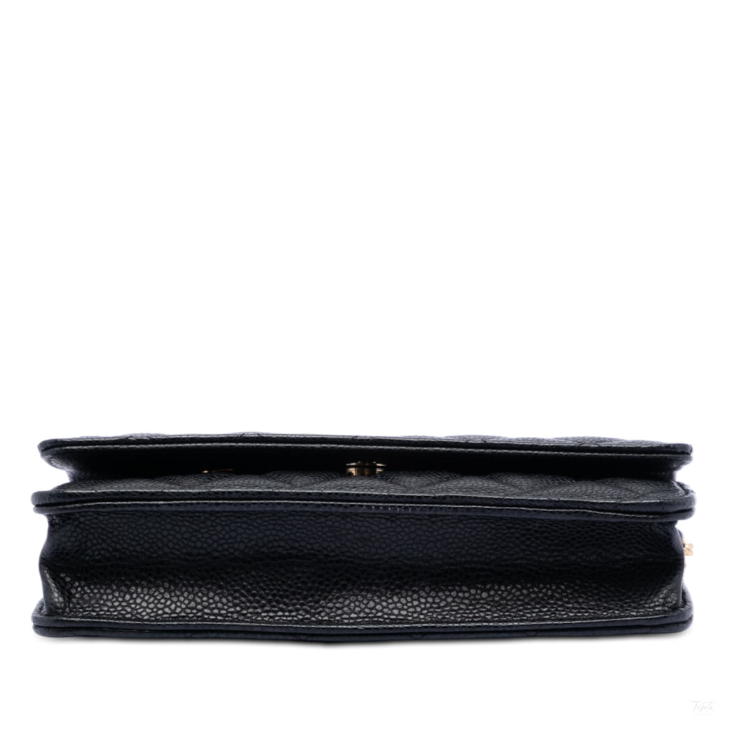 Second hand Chanel WOC Caviar Leather Quilted Flap Crossbody Black - Tabita Bags