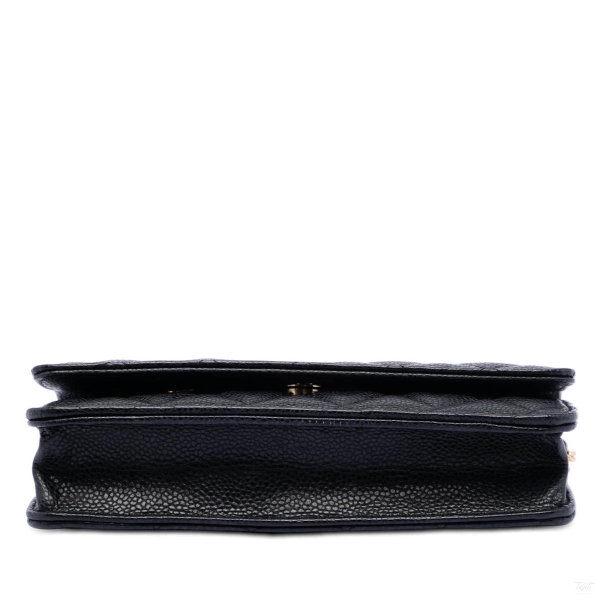 Second hand Chanel WOC Caviar Leather Quilted Flap Crossbody Black - Tabita Bags