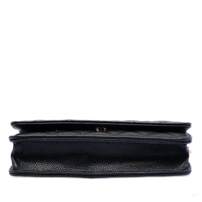 Second hand Chanel WOC Caviar Leather Quilted Flap Crossbody Black - Tabita Bags