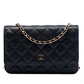Second hand Chanel WOC Caviar Leather Quilted Flap Crossbody Black - Tabita Bags