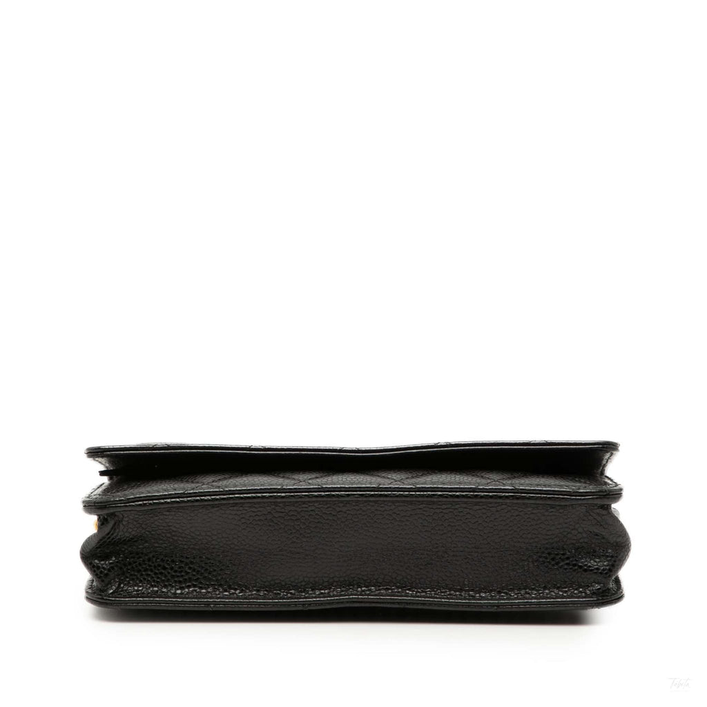 Second hand Chanel WOC Caviar Leather Quilted Flap Crossbody Black - Tabita Bags