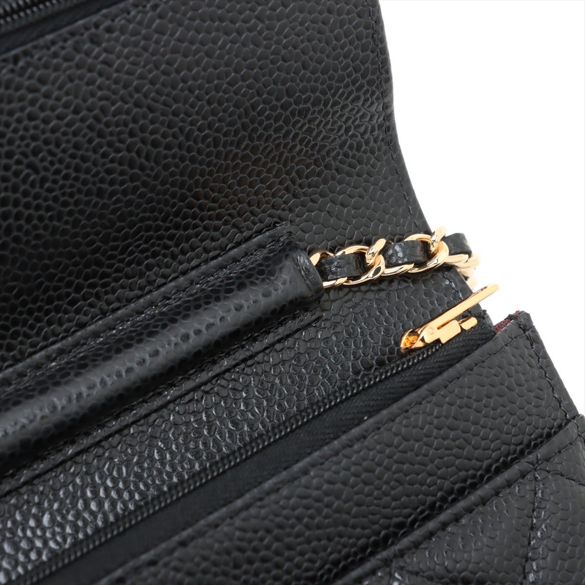 Second hand Chanel WOC Caviar Leather Quilted Flap Crossbody Black - Tabita Bags