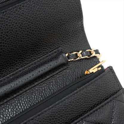 Second hand Chanel WOC Caviar Leather Quilted Flap Crossbody Black - Tabita Bags