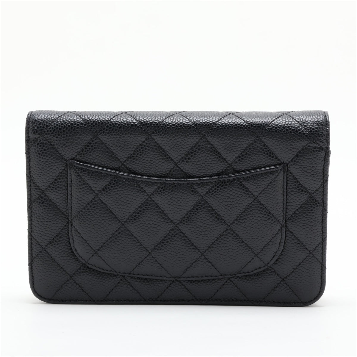 Second hand Chanel WOC Caviar Leather Quilted Flap Crossbody Black - Tabita Bags