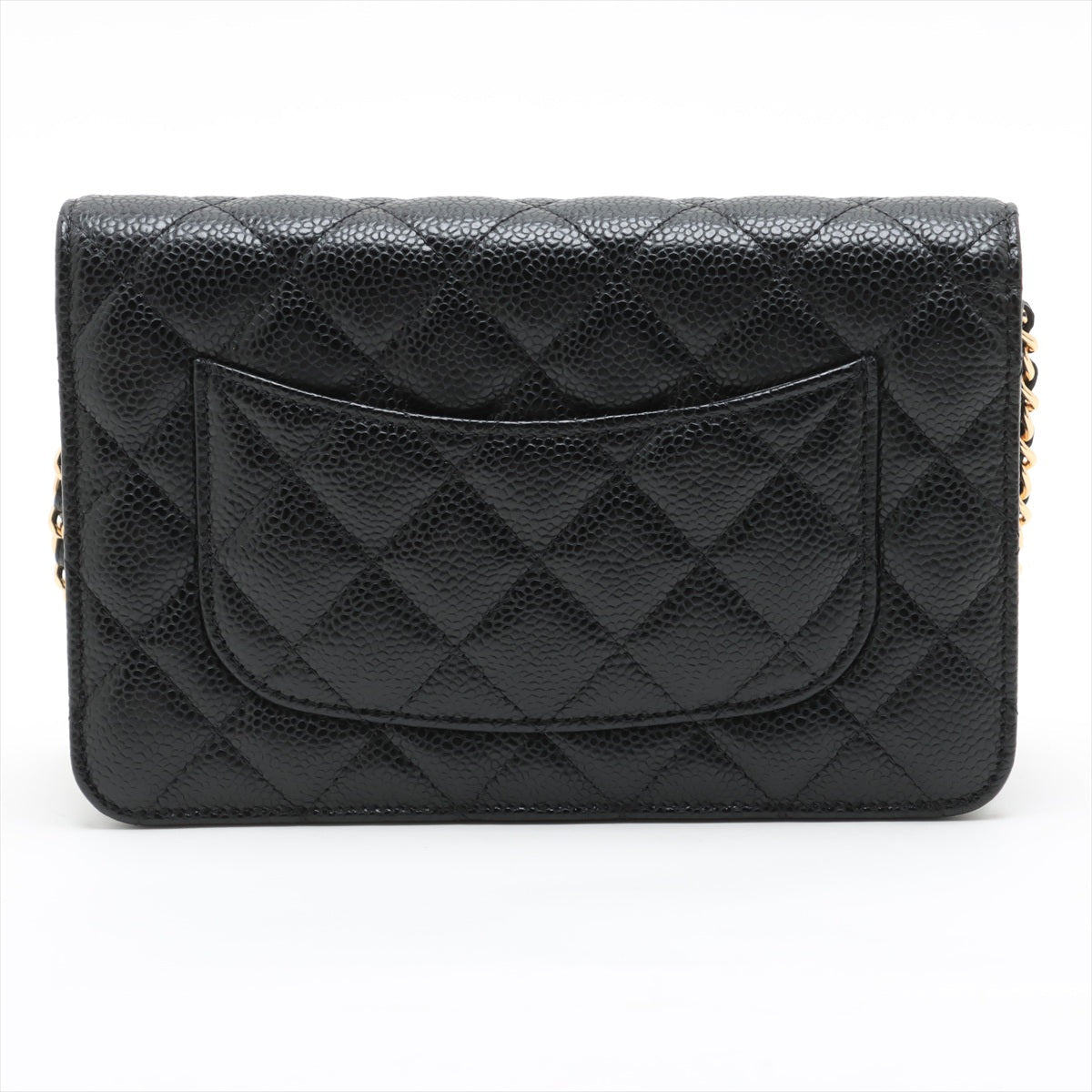 Second hand Chanel WOC Caviar Leather Quilted Flap Crossbody Black - Tabita Bags