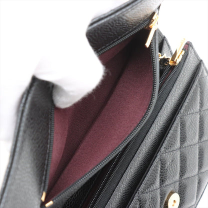 Second hand Chanel WOC Caviar Leather Quilted Flap Crossbody Black - Tabita Bags