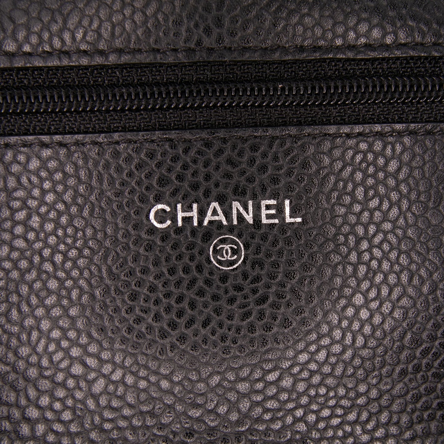Second hand Chanel WOC Caviar Leather Quilted Flap Crossbody Black - Tabita Bags