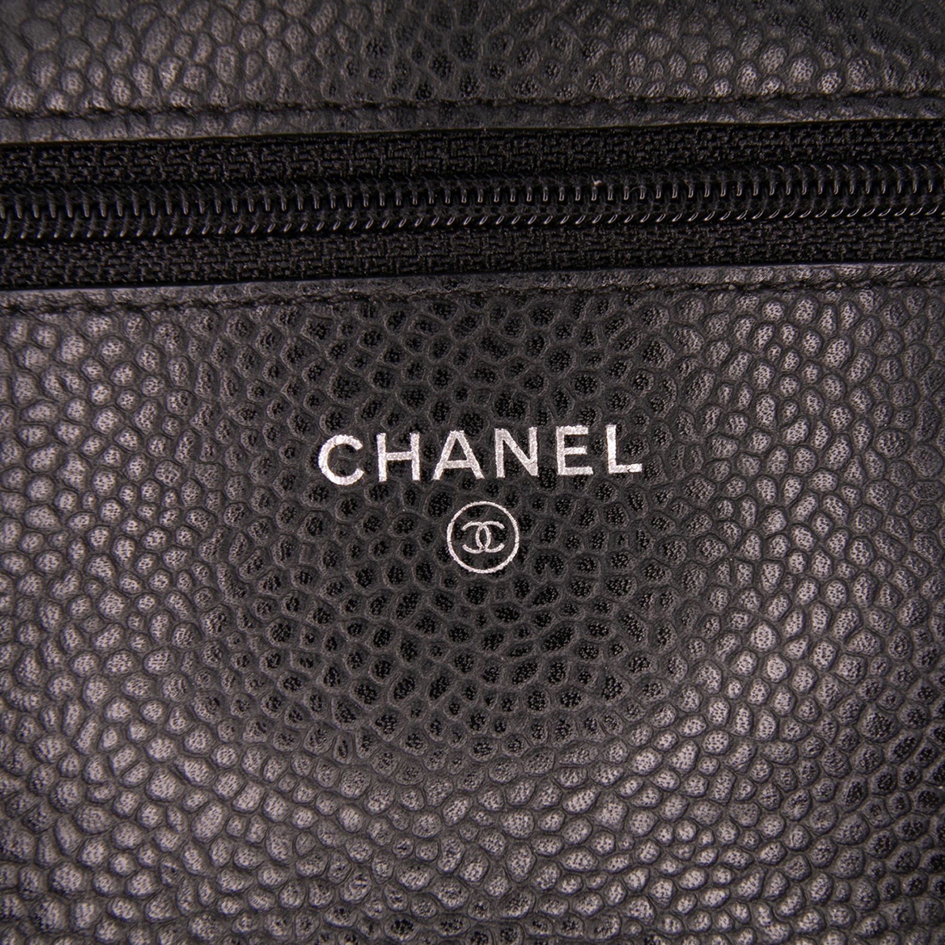 Second hand Chanel WOC Caviar Leather Quilted Flap Crossbody Black - Tabita Bags