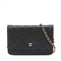 Second hand Chanel WOC Caviar Leather Quilted Flap Crossbody Black - Tabita Bags