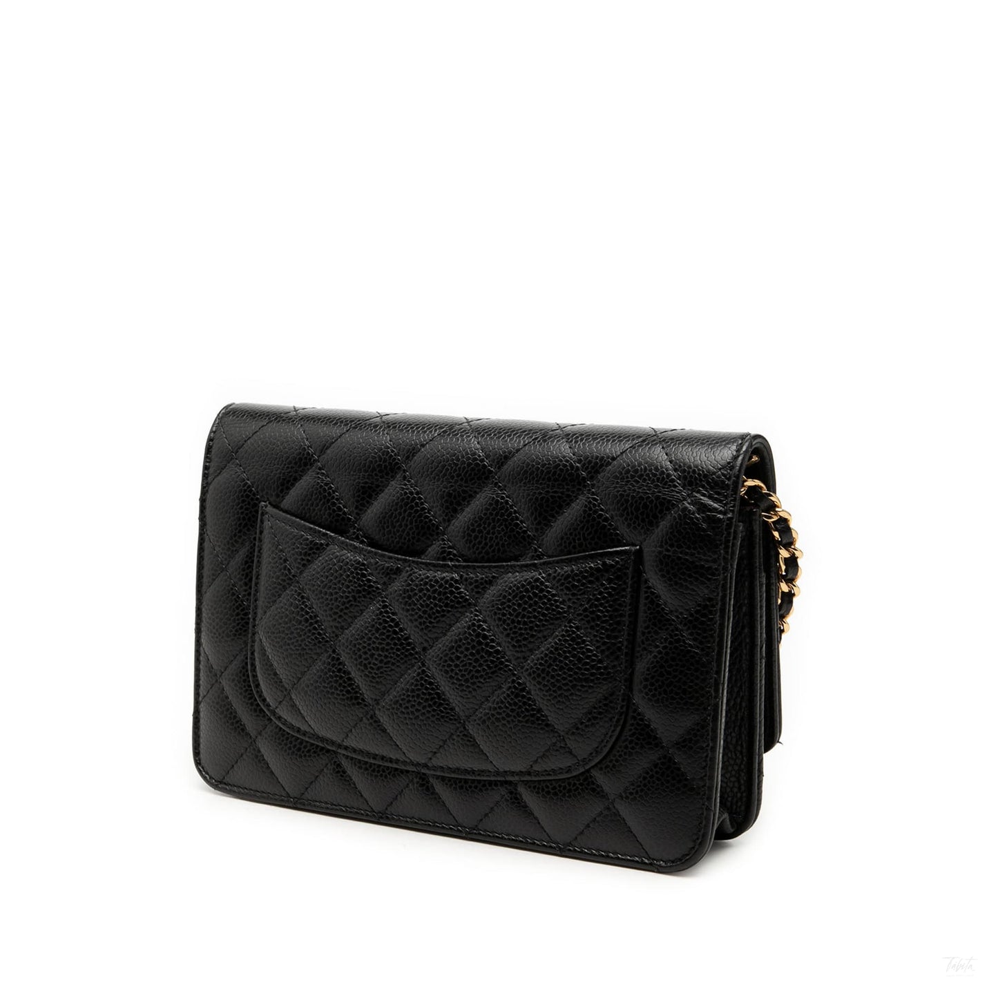 Second hand Chanel WOC Caviar Leather Quilted Flap Crossbody Black - Tabita Bags