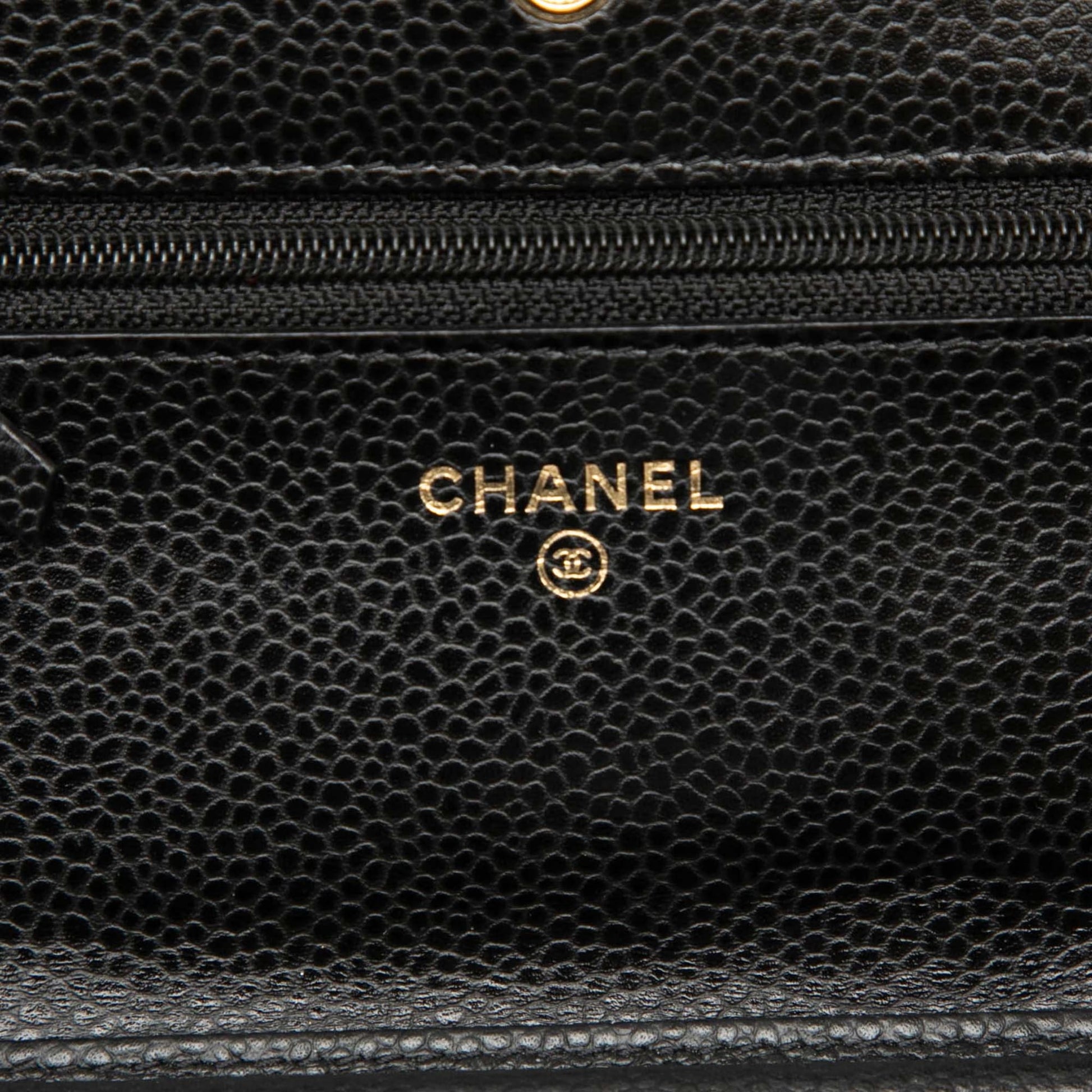 Second hand Chanel WOC Caviar Leather Quilted Flap Crossbody Black - Tabita Bags