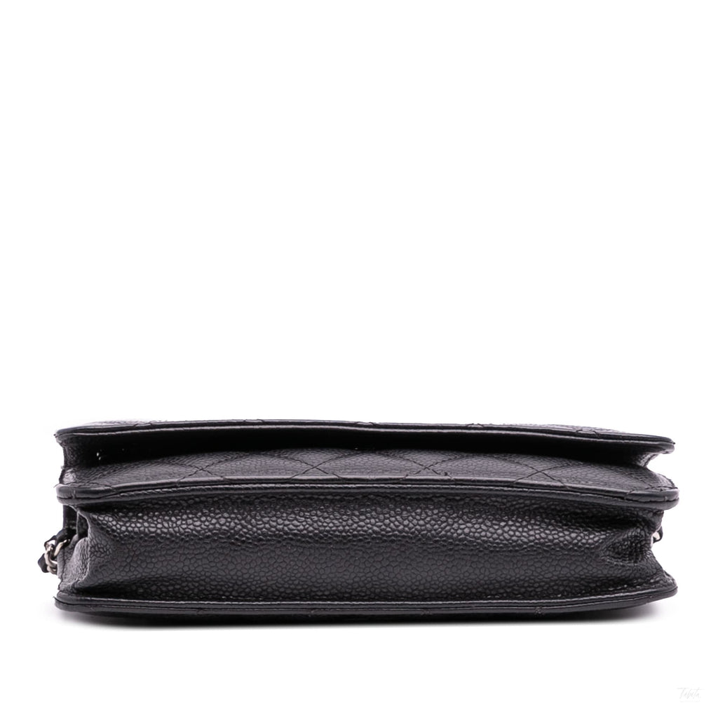 Second hand Chanel WOC Caviar Leather Quilted Flap Crossbody Black - Tabita Bags