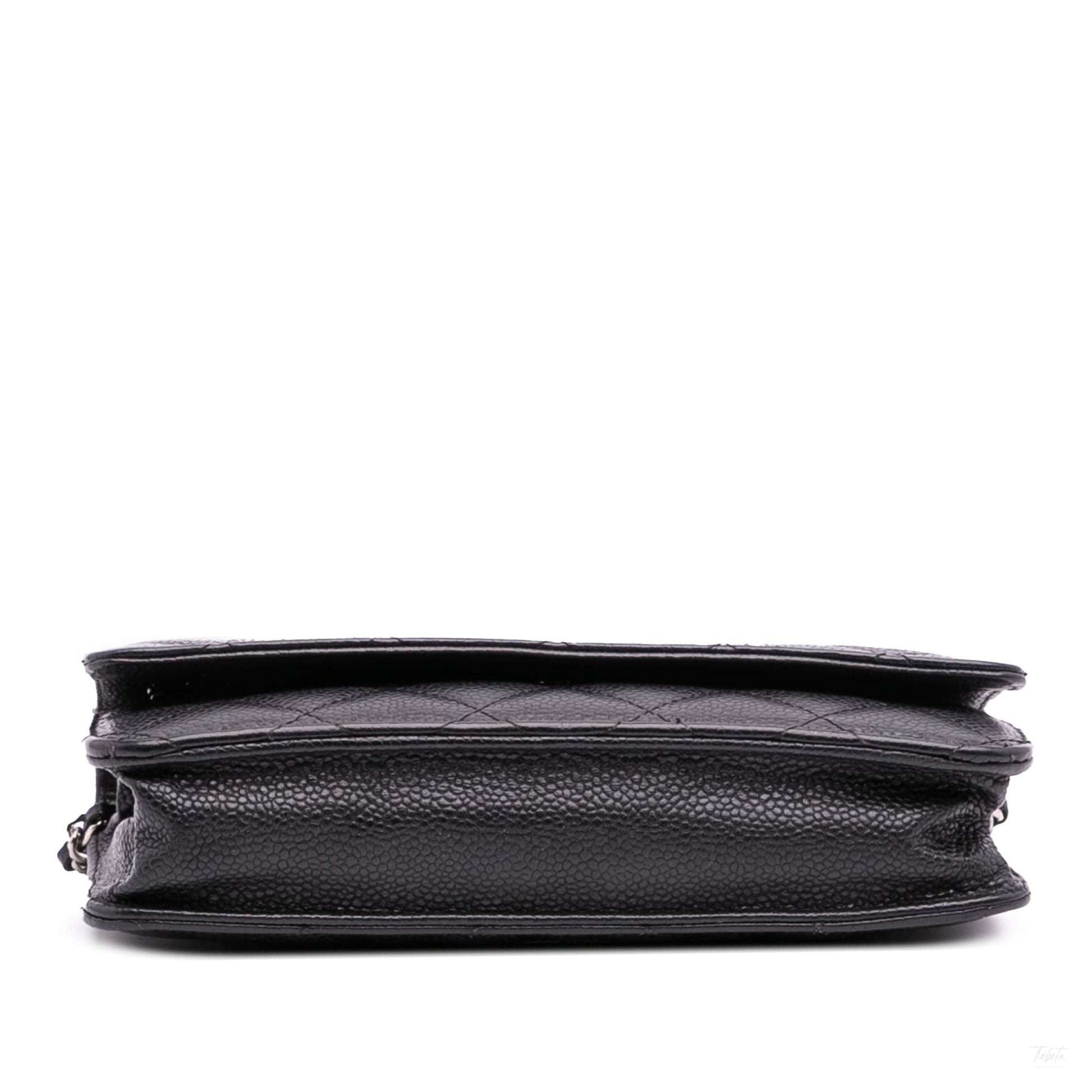 Second hand Chanel WOC Caviar Leather Quilted Flap Crossbody Black - Tabita Bags