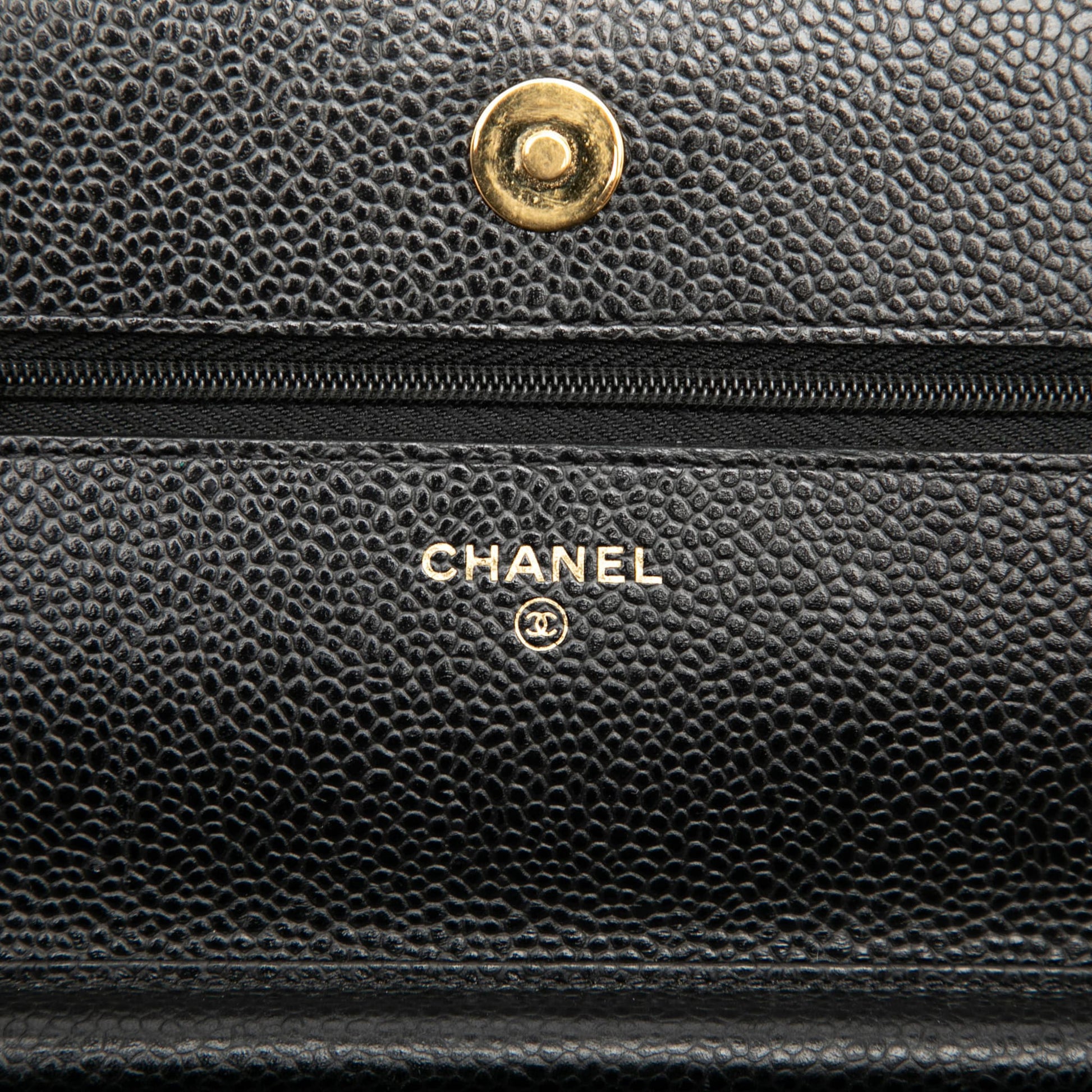 Second hand Chanel WOC Caviar Leather Quilted Flap Crossbody Black - Tabita Bags