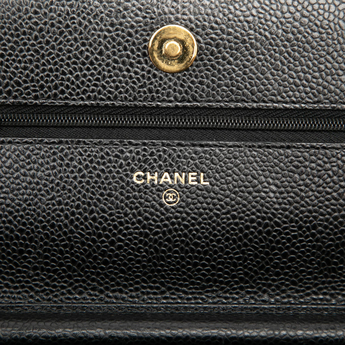 Second hand Chanel WOC Caviar Leather Quilted Flap Crossbody Black - Tabita Bags