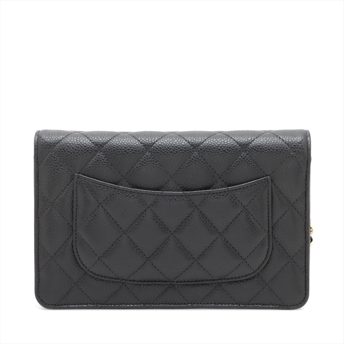 Second hand Chanel WOC Caviar Leather Quilted Flap Crossbody Black - Tabita Bags