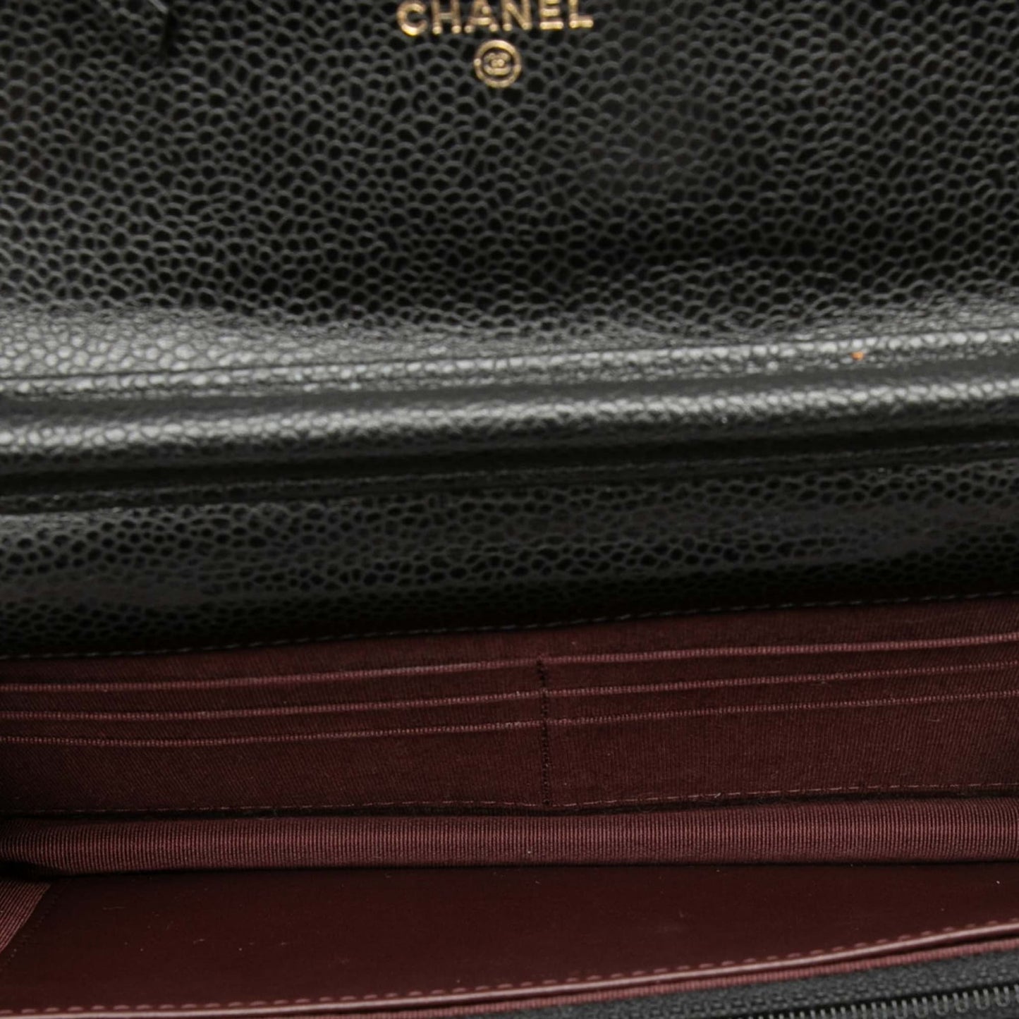 Second hand Chanel WOC Caviar Leather Quilted Flap Crossbody Black - Tabita Bags