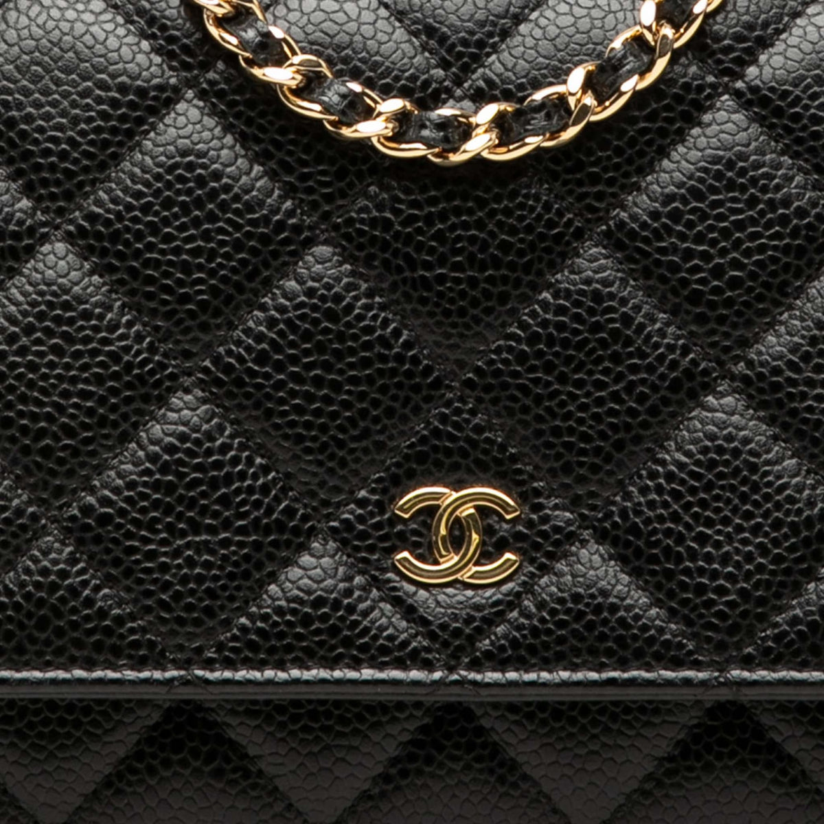 Second hand Chanel WOC Caviar Leather Quilted Flap Crossbody Black - Tabita Bags