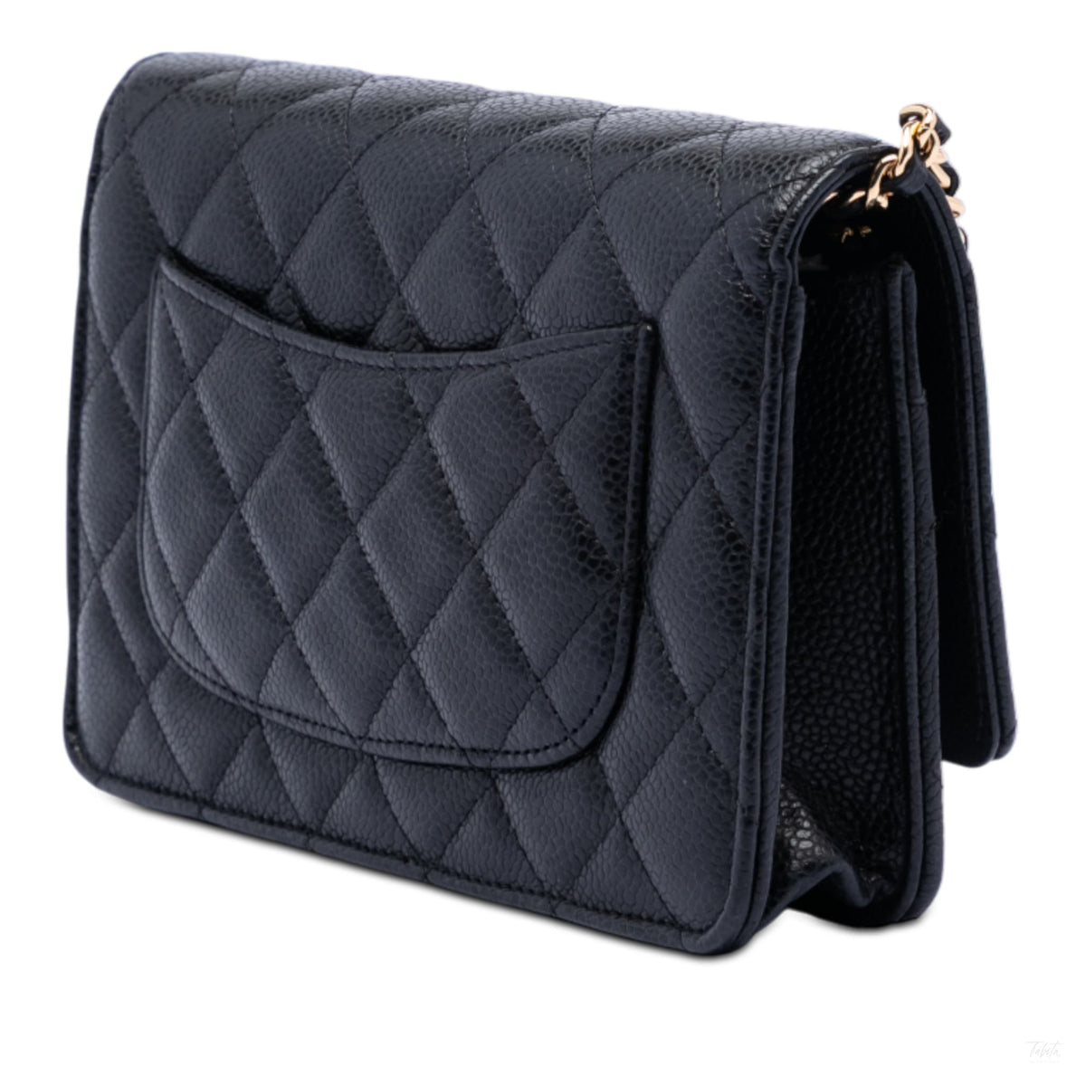 Second hand Chanel WOC Caviar Leather Quilted Flap Crossbody Black - Tabita Bags