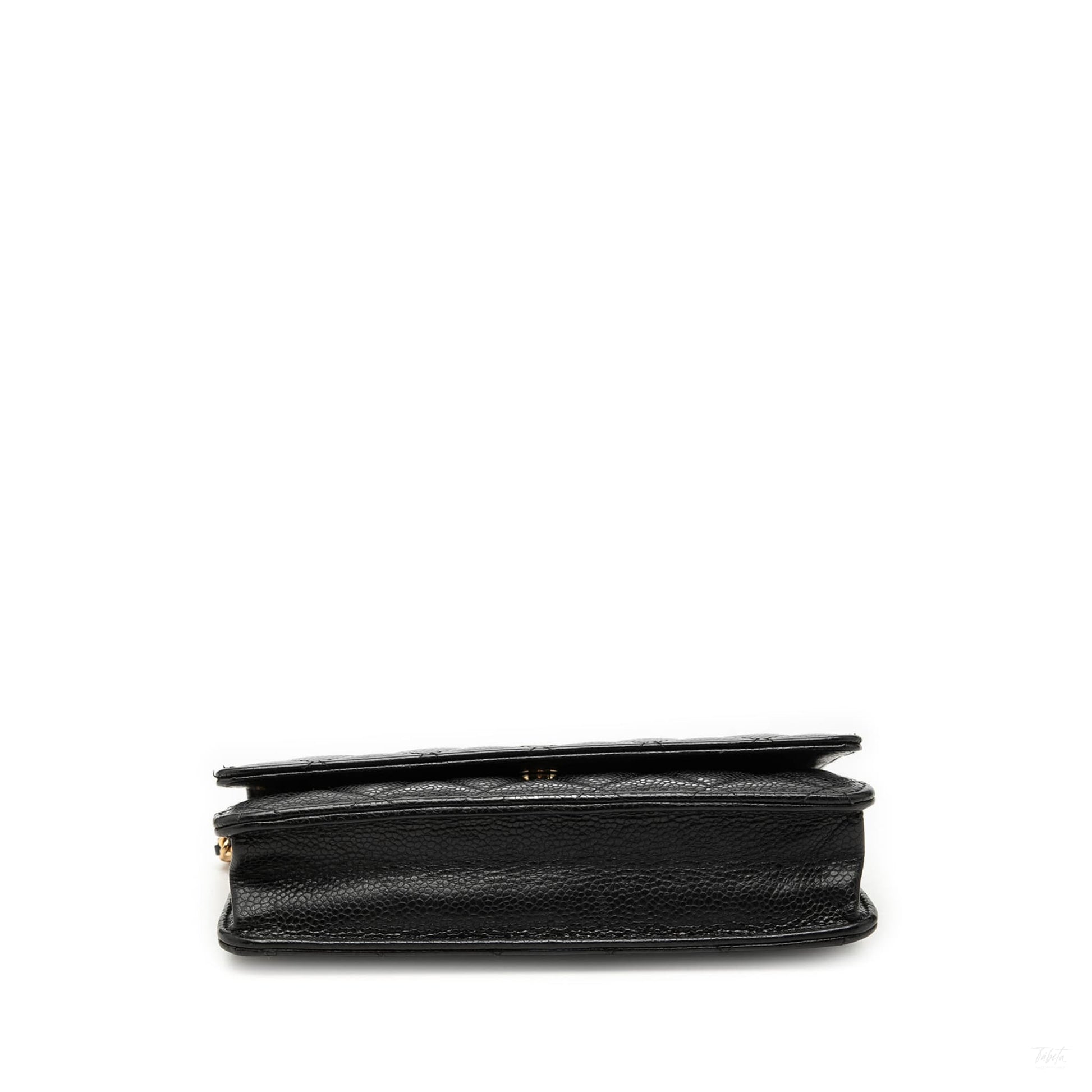 Second hand Chanel WOC Caviar Leather Quilted Flap Crossbody Black - Tabita Bags