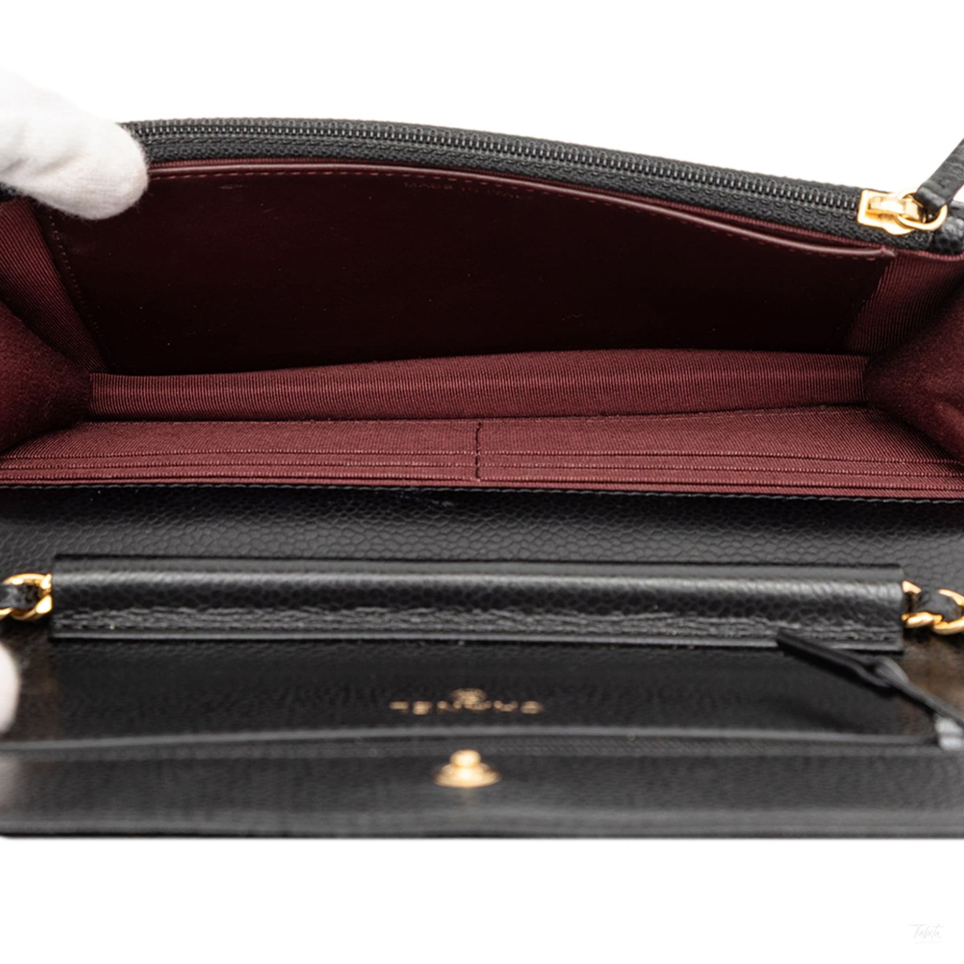 Second hand Chanel WOC Caviar Leather Quilted Flap Crossbody Black - Tabita Bags