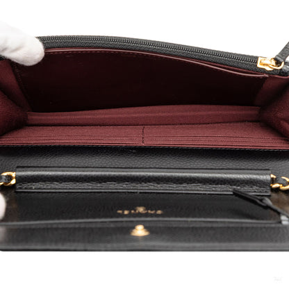 Second hand Chanel WOC Caviar Leather Quilted Flap Crossbody Black - Tabita Bags