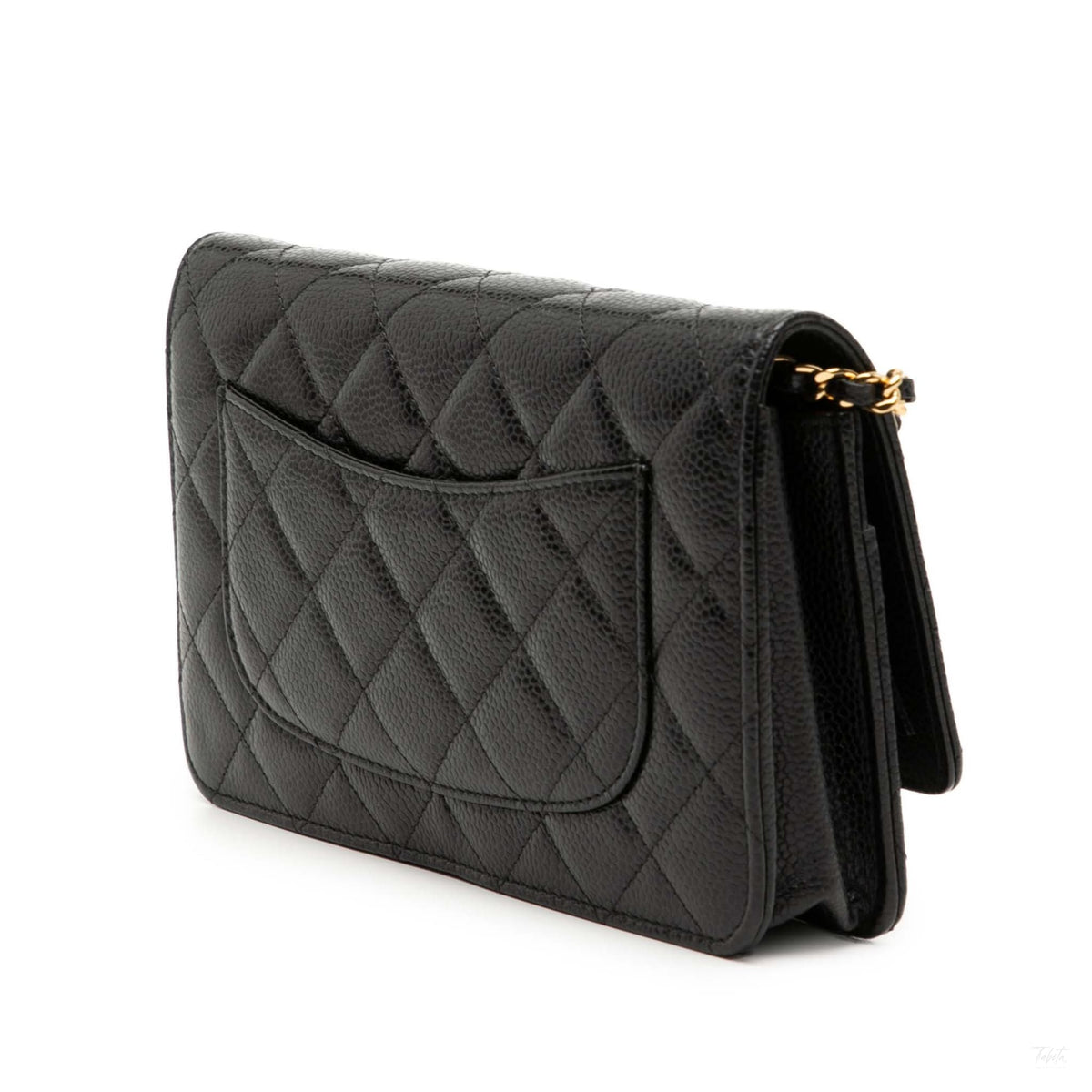 Second hand Chanel WOC Caviar Leather Quilted Flap Crossbody Black - Tabita Bags