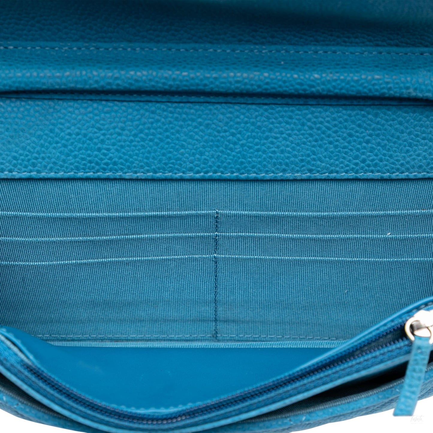 Second hand Chanel WOC Caviar Leather Quilted Flap Crossbody Blue - Tabita Bags