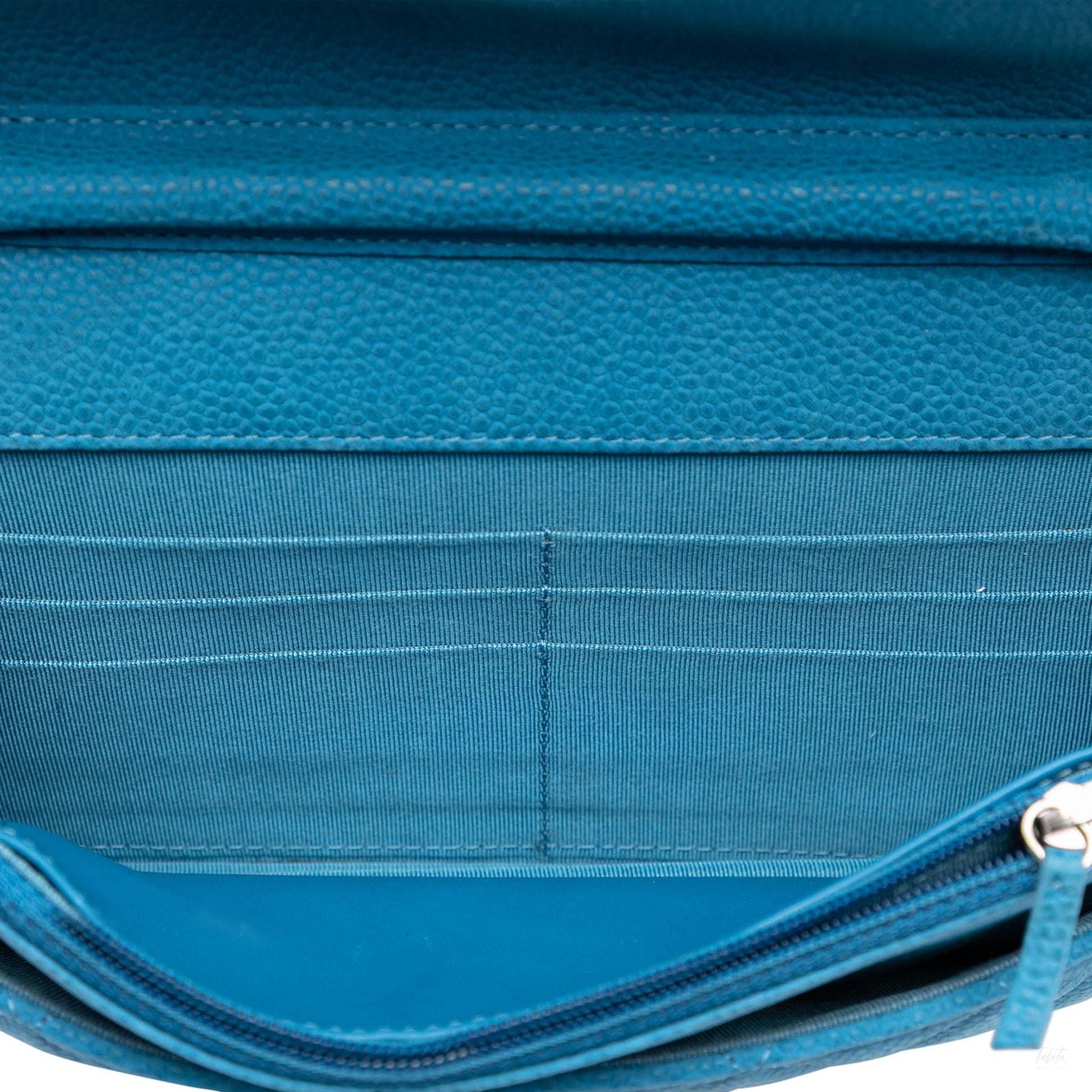 Second hand Chanel WOC Caviar Leather Quilted Flap Crossbody Blue - Tabita Bags