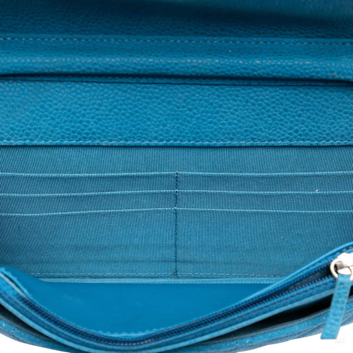 Second hand Chanel WOC Caviar Leather Quilted Flap Crossbody Blue - Tabita Bags