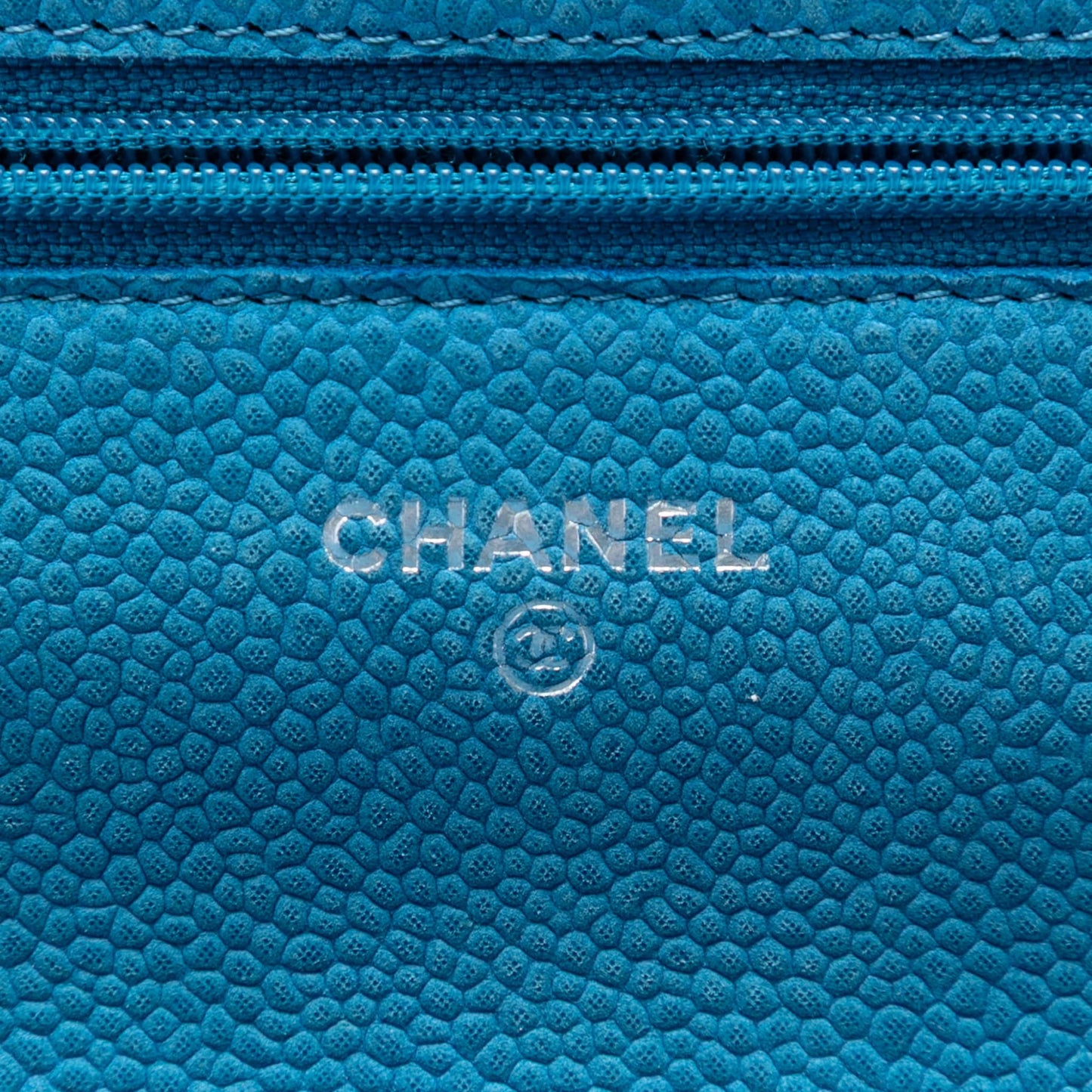 Second hand Chanel WOC Caviar Leather Quilted Flap Crossbody Blue - Tabita Bags